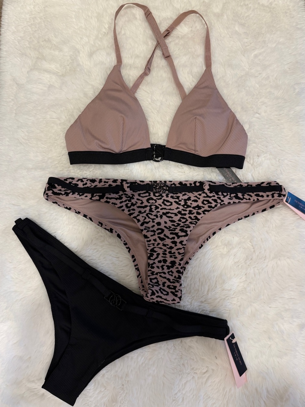 NWT! VS Bikini Top and 2 Bottoms SET